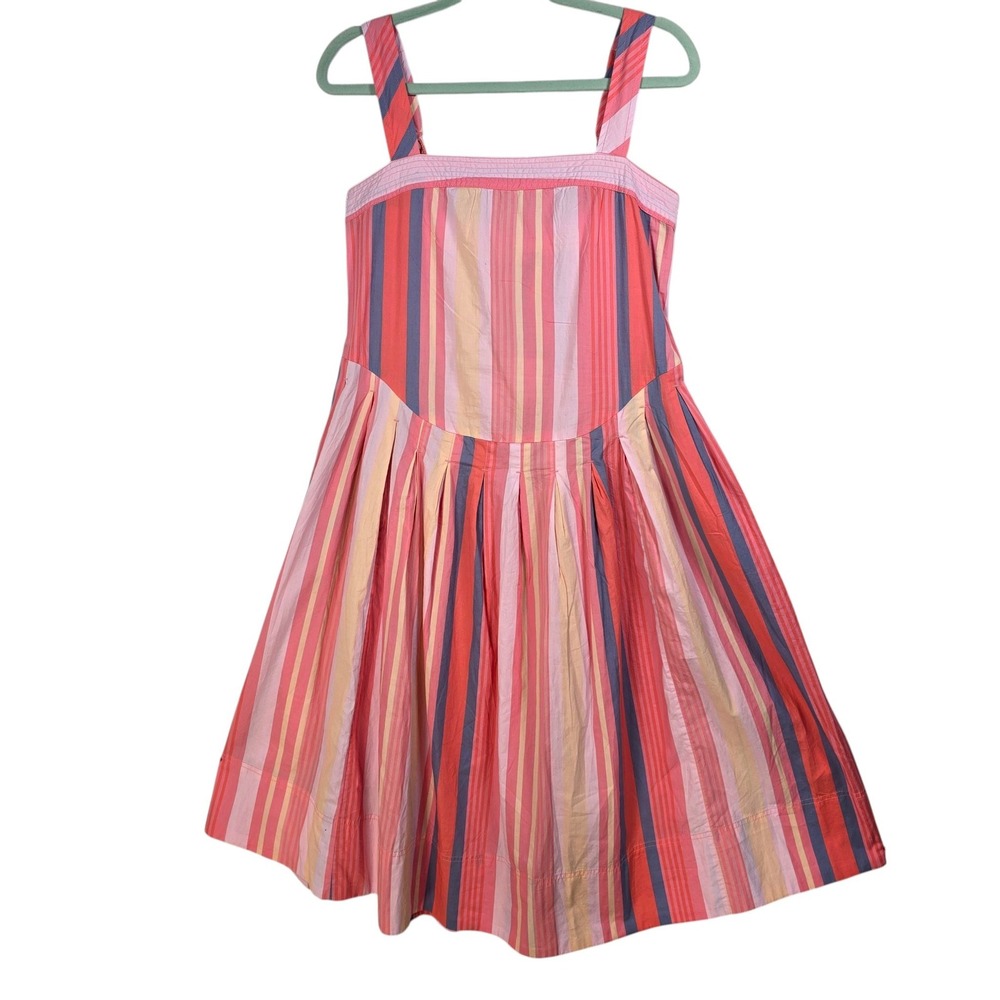 Free People Strawberry Combo Stripe Cotton Midi Dress Pink Rose XS OB2142447 NWT